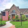 Premium Garden Flag Stand Pole Holder Metal Powder-Coated Weather-Proof with one Tiger Clip and Two Spring Stoppers Without Flag