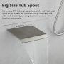 CHING Shower System Brushed Nickel Wall Mounted Shower Faucet Set with Waterfall Tub Spout and 10 Inch Rain Shower Head Rain Mixer Shower Faucet Combo Set All Metal (Brushed Nickel 10 Inch)