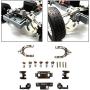 lahomia RC Metal Alloy Arm Steering Knuckles Hub Carrier Kit for WPL D12 1:12 RC Model Car Crawler Buggy Parts - Titanium