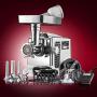 STX Turboforce II''Platinum'' w/Foot Pedal Heavy Duty Electric Meat Grinder & Sausage Stuffer: 6 Grinding Plates, 3 S/S Blades, 3 Sausage Tubes, Kubbe, 2 Meat Claws, Burger-Slider Patty Maker - White