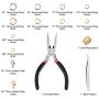 Paxcoo 1200Pcs Open Jump Rings and Lobster Clasps Jewelry Findings Kit with Pliers for Jewelry Making (Silver and Gold)