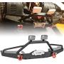 Dilwe RC Front Bumper, Metal RC Front Bumper with LED Light Upgrade Spare Part Compatible with Axial SCX10 II 90046 RC Models