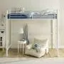 Walker Edison Orion Urban Industrial Metal Twin over Loft Bunk Bed, Twin Size, White Walker Edison Orion Urban Industrial Metal Twin over Loft Bunk Bed, Twin Size, White