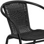 Flash Furniture Black Rattan Indoor-Outdoor Restaurant Stack Chair