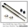 MEKO Stylus Pen 3 in 1 Rubber Tip and Micro Fiber Tip Stylus/Styli Ballpoint Pen (2Pcs) Metal Barrel with Rubber Grip Bundle with 2 Replacement Fiber Tips, 2 Rubber Tips,2 Refill Ink -Silver MEKO Stylus Pen 3 in 1 Rubber Tip and Micro Fiber Tip Stylus/Styli Ballpoint Pen (2Pcs) Metal Barrel with Rubber Grip Bundle with 2 Replacement Fiber Tips, 2 Rubber Tips,2 Refill Ink -Silver