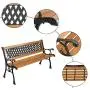 YYAO Garden Bench Outdoor Patio Bench 50'' Metal Bench Park Bench with Armrests Backrest,Hardwood Patio Furniture Bench for Porch Work Entryway Yard Lawn,Bronze & Natural YYAO Garden Bench Outdoor Patio Bench 50'' Metal Bench Park Bench with Armrests Backrest,Hardwood Patio Furniture Bench for Porch Work Entryway Yard Lawn,Bronze & Natural