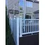 Patio Umbrella Holder | Outdoor Umbrella Base and Mount | Attaches to Railing Maximizing Patio Space and Shade (White)