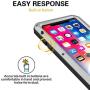 iPhone Xs Max Case, TCM Aluminum Metal Case - Water Resistant Shockproof Heavy Duty Tempered Glass Screen Protector Dual Layer Protective Case for Apple iPhone Xs Max-Silver
