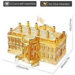 Piececool 3D Metal Model Kits-White House, DIY 3D Metal Puzzle for Adults- US Famous Architecture Model Kits,Great Gift Idea