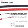 iGreely Solar Panel Extension Cable - 10 Feet 10AWG(6mm²) Solar Extension Cable with Female and Male Connector Solar Panel Adapter (10FT Red + 10FT Black)