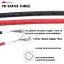 iGreely Solar Panel Extension Cable - 10 Feet 10AWG(6mm²) Solar Extension Cable with Female and Male Connector Solar Panel Adapter (10FT Red + 10FT Black)