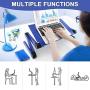 Adjustable Laptop Table, RAINBEAN Laptop Stand for Bed Portable Lap Desk Foldable Laptop Workstation Notebook Riser with Mouse Pad Side Ergonomic Computer Tray Reading Holder TV Bed Standing Desk Blue