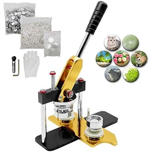 Button Maker, 58mm, Button Maker Machine, 2-1/4 Inch, Yellow with 200 PCS Button Parts and Circle Cutter (2-1/4inch) Button Maker, 58mm, Button Maker Machine, 2-1/4 Inch, Yellow with 200 PCS Button Parts and Circle Cutter (2-1/4inch)