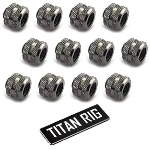 XSPC G1/4'' to 10mm ID, 14mm OD Rigid Tubing Fitting (For use with XSPC Metal & PETG Tubing Only), Black Chrome, 12-pack XSPC G1/4'' to 10mm ID, 14mm OD Rigid Tubing Fitting (For use with XSPC Metal & PETG Tubing Only), Black Chrome, 12-pack