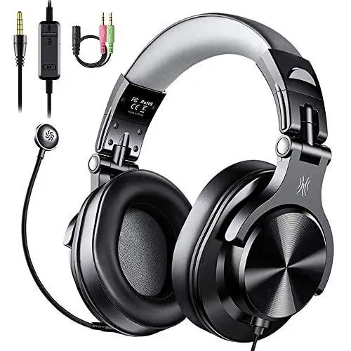 OneOdio Computer Headsets with Microphone - PC Gaming Headphones with Microphone & in-Line Control Mute for Office Zoom Skype Conference Phone Call Laptop Gaming PS4 Online OneOdio Computer Headsets with Microphone - PC Gaming Headphones with Microphone & in-Line Control Mute for Office Zoom Skype Conference Phone Call Laptop Gaming PS4 Online