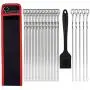 Kabob Skewers for Grilling, HaSteeL 15.7” Flat Metal Kabob Sticks with Storage Bag, Reusable 30Pcs Stainless Steel Long Skewers & 1 Basting Brush for Shish Kabobs, Meat, Vegetable, Shrimp - (32 Packs) Kabob Skewers for Grilling, HaSteeL 15.7” Flat Metal Kabob Sticks with Storage Bag, Reusable 30Pcs Stainless Steel Long Skewers & 1 Basting Brush for Shish Kabobs, Meat, Vegetable, Shrimp - (32 Packs)