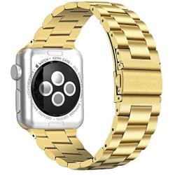 PUGO TOP Replacement for Apple Watch Band 44mm 42mm Series 6/5/4/3/2/1/ SE Gold ( Case not included)