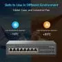 MokerLink 8 Port Gigabit PoE Switch, 8 PoE+ Ports 1000Mbps, 802.3af/at 120W, Metal Fanless Unmanaged Plug and Play
