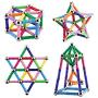 Veatree 150 Pcs Magnetic Building Sticks Blocks Toys, Magnet Educational Toys Magnetic Blocks Sticks Stacking Toys Set for Kids and Adult, Non-Toxic Building Toy 3D Puzzle with Storage Bag