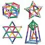 Veatree 150 Pcs Magnetic Building Sticks Blocks Toys, Magnet Educational Toys Magnetic Blocks Sticks Stacking Toys Set for Kids and Adult, Non-Toxic Building Toy 3D Puzzle with Storage Bag