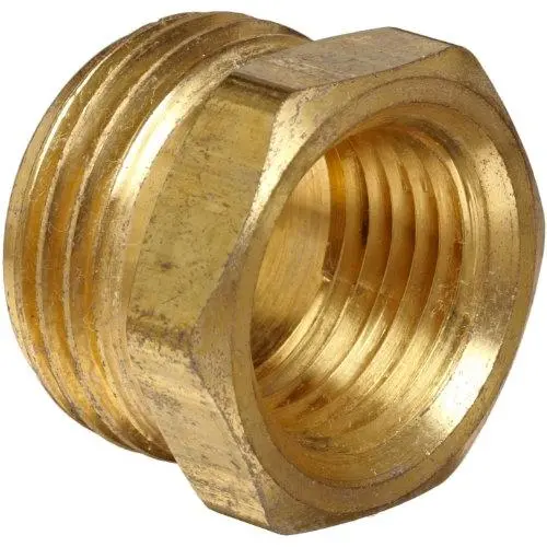 Anderson Metals 57480-1208 Brass Garden Hose Fitting, Connector, 3/4'' Male Hose ID x 1/2'' Female Pipe