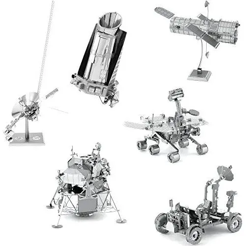 fascinations Metal Earth Space 3D Metal Model Kits -Hubble Telescope - Apollo Lunar Rover - Apollo Lunar Module - Mars Rover - Kepler Spacecraft - Voyager - Set of 6 fascinations Metal Earth Space 3D Metal Model Kits -Hubble Telescope - Apollo Lunar Rover - Apollo Lunar Module - Mars Rover - Kepler Spacecraft - Voyager - Set of 6