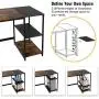 Nost & Host Switchable 59’’ L Shaped Corner Computer Desk with Free Monitor Stand & Headphone Rack, 94.5’’ 2 Person Extra Long Working Desk with Shelves, Home Office Gaming Table, Rustic Brown & Black Nost & Host Switchable 59’’ L Shaped Corner Computer Desk with Free Monitor Stand & Headphone Rack, 94.5’’ 2 Person Extra Long Working Desk with Shelves, Home Office Gaming Table, Rustic Brown & Black