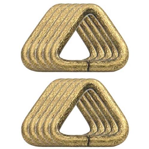 BIKICOCO 4/5 Metal Triangle Ring Buckle Connectors Non Welded Round Edge Webbing Bag Clasp Handbag Strap Making Hardware, Bronze - Pack of 10