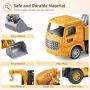 Construction Vehicles Truck Toys, Geyiie Kids Engineering Playset Metal Truck Head, Excavator Digger Bulldozer Forklift Trucks Trailer Cement Toys Gift for Toddlers Kids 3 4 5 6 Year Old Boy