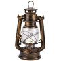 Vintage LED Hurricane Lantern with Dimmer Switch and 15 LEDs, Warm White Electric Kerosene Lamp Battery Operated, Hand-Painted Gold Metal Hanging Lantern for Indoors and Outdoor