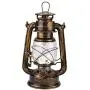 Vintage LED Hurricane Lantern with Dimmer Switch and 15 LEDs, Warm White Electric Kerosene Lamp Battery Operated, Hand-Painted Gold Metal Hanging Lantern for Indoors and Outdoor