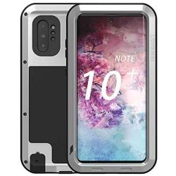 Galaxy Note 10 Plus Case,Bpowe Super Shockproof Silicone Aluminum Metal Armor Tank Heavy Duty Sturdy Protector Cover Hard Case for Samsung Galaxy Note 10 Plus/Galaxy Note 10+ 5G 6.8'' 2019 (Silver)