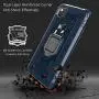 PULEN for Google Pixel 4A Case,with 1 Pack Screen Protector,Hybrid Armor Metal Ring Holder Magnetic Car Mount,Full Body Shockproof Sturdy Bumper Protective Cover - Blue