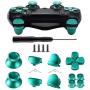 TOMSIN Metal Buttons for DualShock 4, Aluminum Metal Thumbsticks Analog Grip & Bullet Buttons & D-pad & L1 R1 L2 R2 Trigger for PS4 Controller Gen 1 (Green)