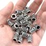 Yahpetes Hair Beads 24 Pcs Viking Rune Beads Sliver Norse Rings 0.51'' Norse Rings Original Viking Runes Charms Beads for Bracelets Paracord Pendant Necklace DIY for Beard Hair