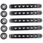 HOZAN 5pcs/Set Aluminum Door Handle Inserts with Star Push Button Knobs Cover Trim Compatible with 2007-2017 Jeep Wrangler JK Unlimited 4 Door