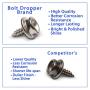 Boat Canvas Snaps 3/8'' Inch Diameter, 8 x 1/2'' Stainless Steel Screw (20pc), by Bolt Dropper.