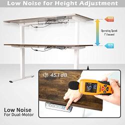 TOPSKY Dual Motor Electric Adjustable Standing Computer Desk for Home and Office (White Frame only)