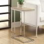 Monarch Specialties 3203, Chrome Accent Metal Base, C Table, Natural