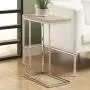 Monarch Specialties 3203, Chrome Accent Metal Base, C Table, Natural Monarch Specialties 3203, Chrome Accent Metal Base, C Table, Natural