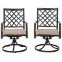 PHI Villa Patio Swivel Chair Outdoor Metal Dining Chairs Patio Furniture Sets Garden Backyard Cushion All-Weather - 2 PC PHI Villa Patio Swivel Chair Outdoor Metal Dining Chairs Patio Furniture Sets Garden Backyard Cushion All-Weather - 2 PC