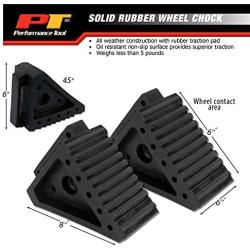 Performance Tool W41001 All Weather, Oil Resistant Solid Rubber Wheel Chock