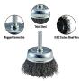 TILAX Wire Brush Wheel Cup Brush Set 6 Piece, Wire Brush for Drill 1/4 Inch Arbor 0.012 Inch Coarse Carbon Steel Crimped Wire Wheel for Cleaning Rust, Stripping and Abrasive, for Drill Attachment