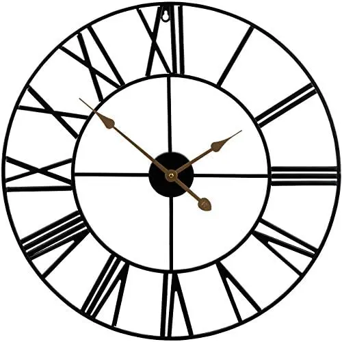 Sorbus Large Decorative Wall Clock, 24'' Round Oversized Centurian Roman Numeral Style Modern Home Decor Ideal for Living Room, Analog Metal Clock (Black) Sorbus Large Decorative Wall Clock, 24'' Round Oversized Centurian Roman Numeral Style Modern Home Decor Ideal for Living Room, Analog Metal Clock (Black)