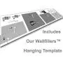 Wallfillers Teal White Grey Modern Abstract Canvas - Multi 4 Part - 62 Inches Wide - 4228