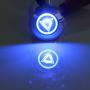 Etopars 12V Car Blue LED Light Emergency Hazard Warning Push Button Metal Toggle Switch 16mm