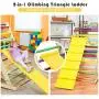 Costzon Foldable Wooden Climbing Triangle Ladder for Sliding & Climbing, 2 in 1 Triangle Climber with Safety Climbing Ladder for Toddlers, Suitable for Children Boys Girls (Colorful)