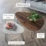 Nathan James Bodhi Mid-Century Nesting Coffee Table Set of 2, Stacking Side or End for Living Room with Faux Carrara Marble, Wood Finish and Black Metal Legs, White/Walnut Nathan James Bodhi Mid-Century Nesting Coffee Table Set of 2, Stacking Side or End for Living Room with Faux Carrara Marble, Wood Finish and Black Metal Legs, White/Walnut