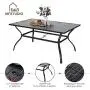 MFSTUDIO 7-Piece Metal Outdoor Patio Dining Bistro Set with 6 Swivel Armrest Chairs and Steel Frame Slat Larger Rectangular Table with 1.57“ Umbrella Hole,1 Table and 6 Backyard Garden Swivel Chairs MFSTUDIO 7-Piece Metal Outdoor Patio Dining Bistro Set with 6 Swivel Armrest Chairs and Steel Frame Slat Larger Rectangular Table with 1.57“ Umbrella Hole,1 Table and 6 Backyard Garden Swivel Chairs