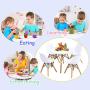 Costzon Kids Table and Chair Set, Kids Mid-Century Modern Style Table Set for Toddler Children, Kids Dining Table and Chair Set, 5-Piece Set (White, Table & 4 Chairs)